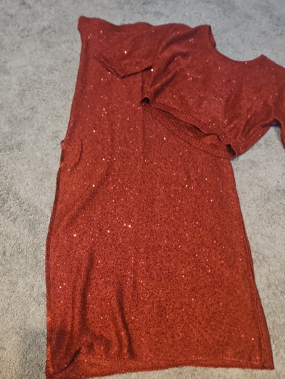 Misa Los Angeles Metallic Rust Red Midi Dress